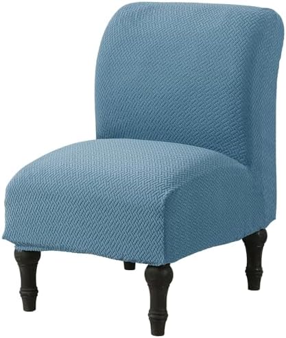 MIFXIN Armless Accent Chair Cover Jacquard Blue