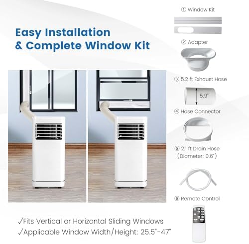 SIMOE 8000BTU Portable AC with Dehumidifier and Fan Mode