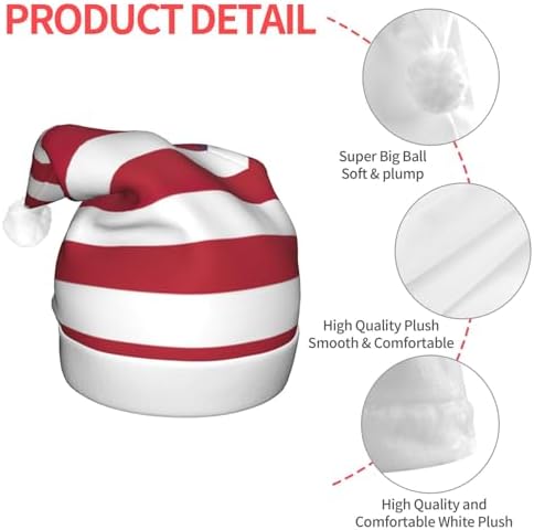 American Flag Christmas Hat with LED Lights