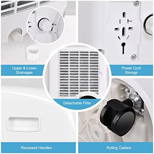 COSTWAY 8000 BTU Portable AC with Dehumidifier and Remote Control