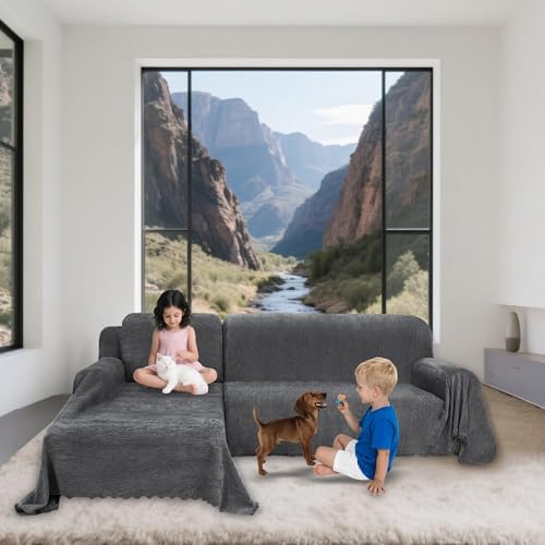 100 Waterproof L-Shaped Sectional Couch Covers for Dogs