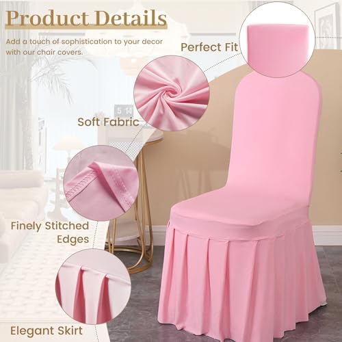 Rakila 2PC Dining Chair Covers with Lotus Skirt Design