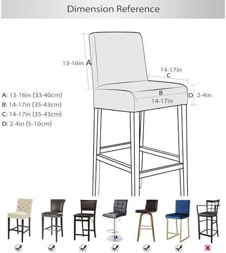 Gollense Bar Stool Covers Set of 4 Khaki