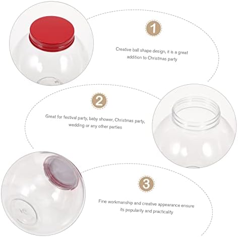 Gadpiparty 5Pcs Clear Christmas Candy Bottles with Sealing Lids