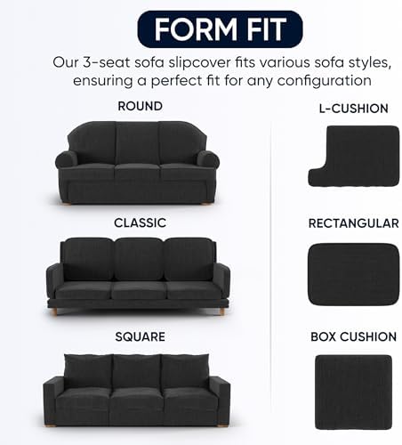 PAULATO BY GAICO Stretch Sofa Slipcover - Pet Friendly - 1-Piece Fit - Ash