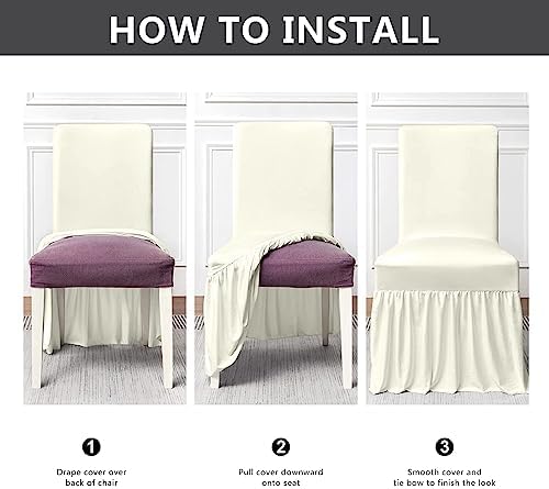 Molasofa Chair Covers Set of 4 Stretch Slipcovers with Skirt