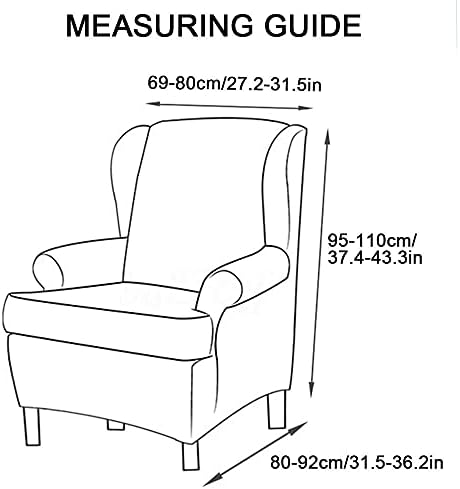 Solid Color Wingback Chair Covers 2 Piece Purple