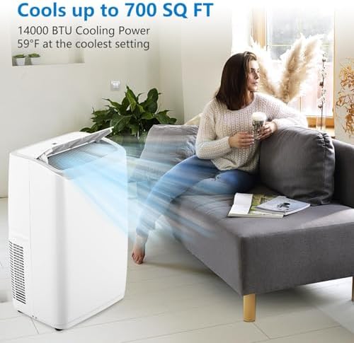 Takywep 14000 Btu Portable AC Unit with Fan and Dehumidifier