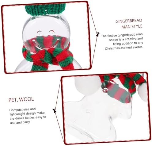 SECFOU Christmas Gingerbread Man Juice Bottles with Hats and Scarf
