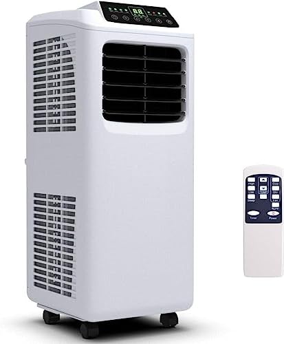 COSTWAY 8000 BTU Portable Air Conditioner 3-in-1 White Black