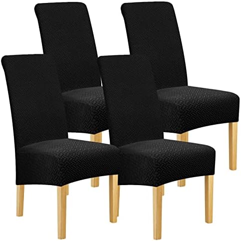 Lellen Oversize Dining Chair Covers Set of 4 Black