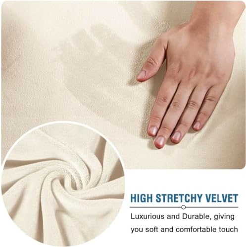 Velvet Dining Chair Cover Set of 4 Beige