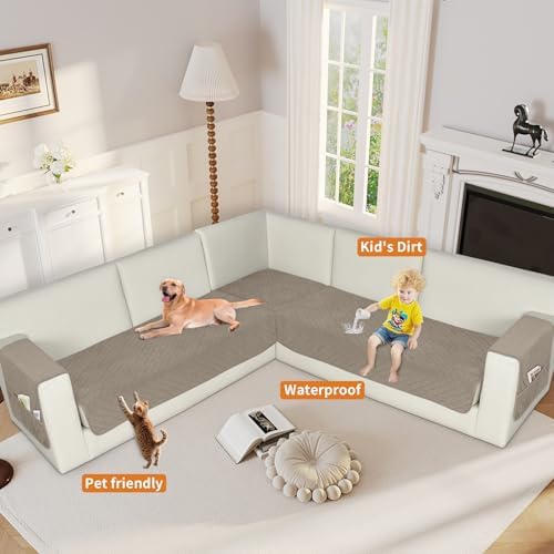 Waterproof Corner Sectional Couch Cover for Dogs