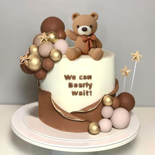 JeVenis Brown Bear Cake Decoration Set
