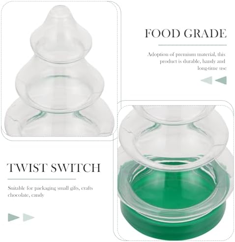 CLISPEED 3pcs Christmas Tree Candy Bottles Festive Storage Containers