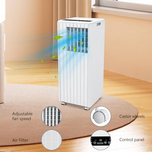 Takywep 8000BTUs Portable AC Unit with Cool Fan Dehumidifier Sleep Mode White