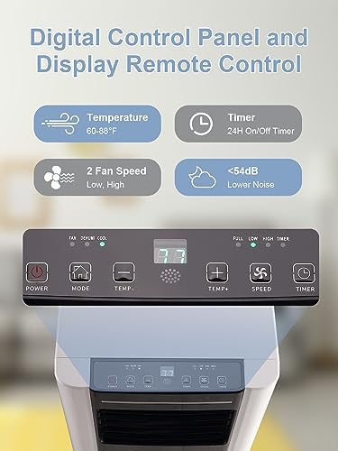 WANAI 8000BTU Portable AC Unit for 250sqft Room Cooling