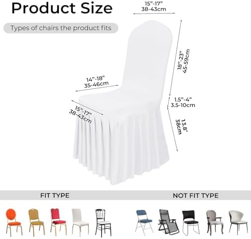 Babenest 4pcs Chair Cover with Long Skirt for Dining Room