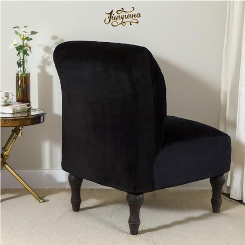 JIAN YA NA Armless Chair Cover Black Velvet