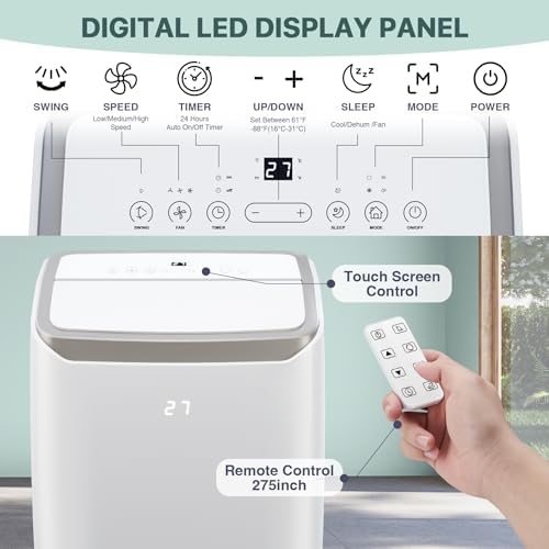 KOKEBREN 12000 BTU Portable Air Conditioner with Remote Control