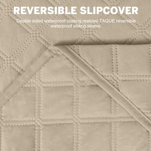 Taque Waterproof L Shaped Sofa Slipcover Reversible for Pets and Kids