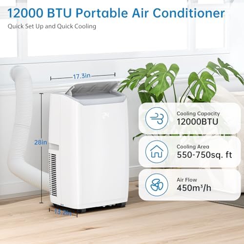 KOKEBREN 12000 BTU Portable Air Conditioner with Remote Control