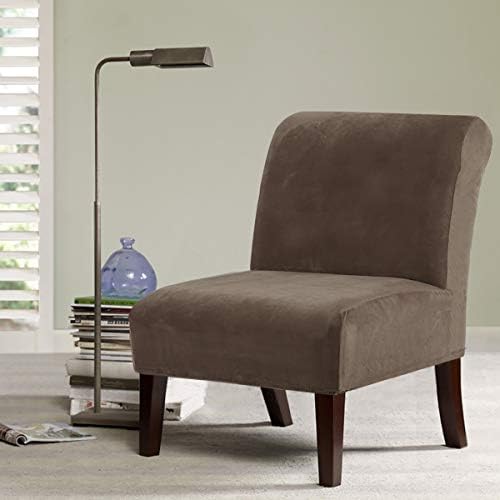 HVERSAILTEX Velvet Armchair Slipcover Taupe