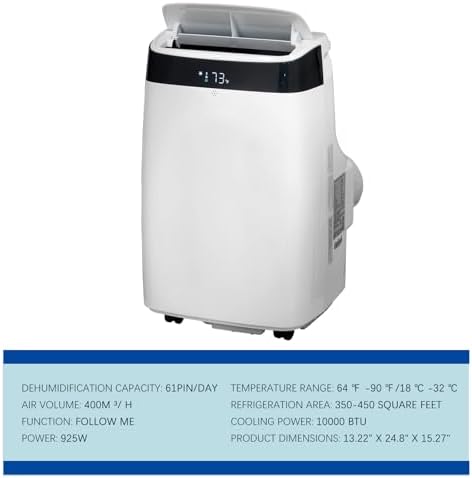 Petyee 10000 BTU Portable AC Unit with Remote White