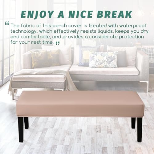 FUANGUI Waterproof Bench Cover Stretch Fit for Dining Chairs and Benches