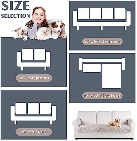 TAOCOCO Waterproof Sofa Cushion Cover Reversible for Dogs and Pets