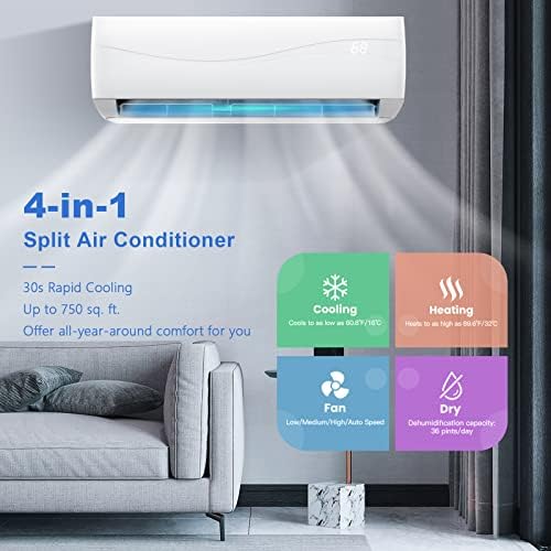 ARLIME Mini Split ACHeating System 12000 BTU 1 Ton Ductless Unit