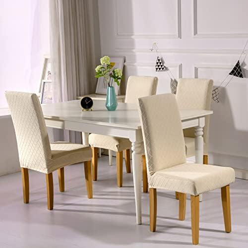 HAOYONG Dining Chair Covers with Bench Cover 4PCS Set