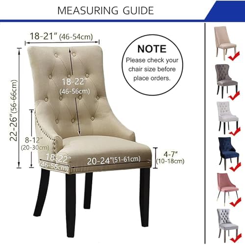 Wingback Chair Cover for Dining Room with Spandex Fabric