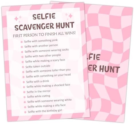Birthday Scavenger Hunt Game Cards Set of 20