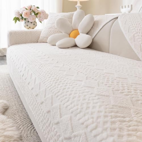 Soft Plush Couch Cover for 3 Cushion Sectional Sofa