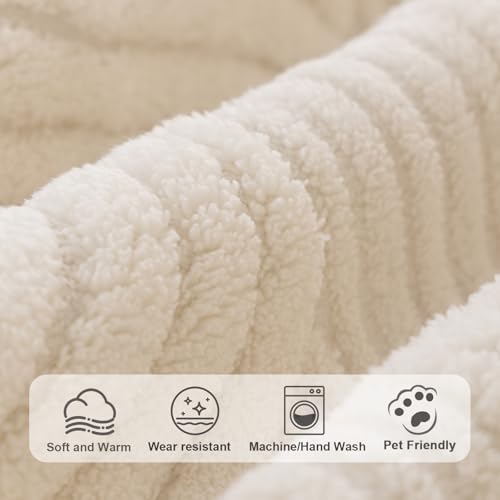 Solid Soft Couch Cover Washable White 36x82