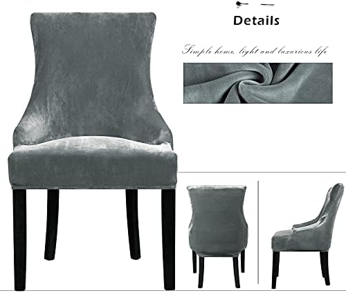 Lellen Velvet Stretch Wingback Chair Cover 4PC
