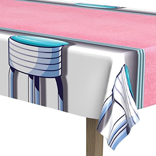 Beistle Soda Shop Stools Tablecover 50s Decor