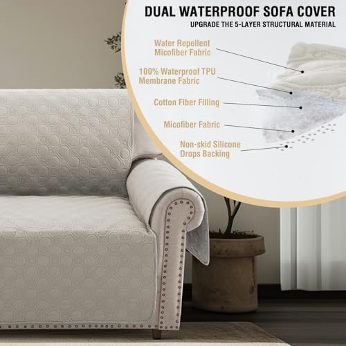 PrinceDeco Waterproof Sofa Slipcover for Dogs
