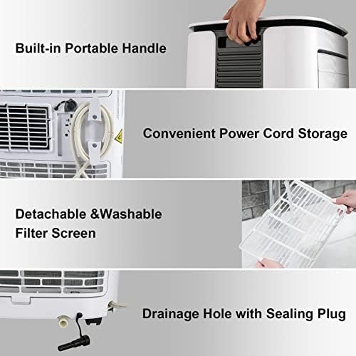 PETSITE 9000 BTU Portable AC Unit 3 in 1 Cooling Fan Dehumidifier