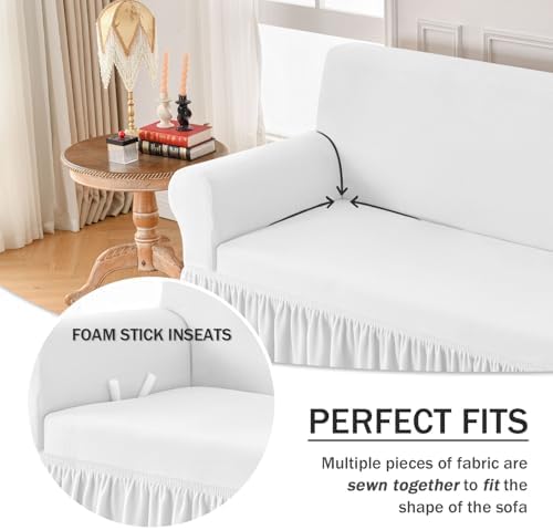 NICEEC Thick Plush Armchair Slipcover with Skirt