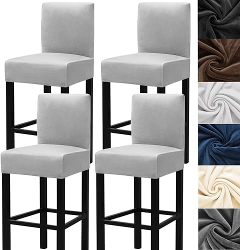 HFCNMY Stretch Velvet Bar Stool Covers 4 Pack