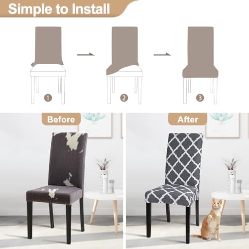 SearchI Dining Chair Covers Set of 6 Stretch Spandex