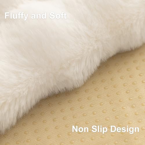 Soft Plush Faux Fur Sofa Cover 36x82 White