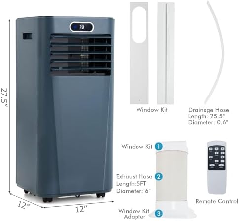 DORTALA Portable AC Unit 8000 BTU Dark Blue