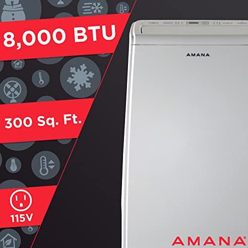 Amana AMAP084AW 8000 BTU Portable Air Conditioner with Dehumidifier and Remote Control