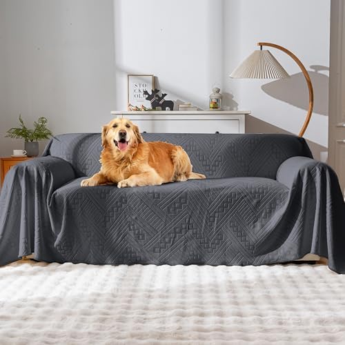 Waterproof Couch Cover with 3 Cushions Dark Grey