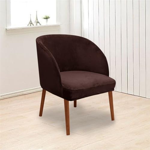 2 Pack Soft Velvet Armchair Slipcover for Round Curved Back Chairs