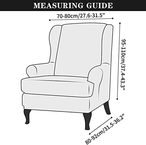 Wing Chair Slipcovers 2 Piece Stretch Spandex Set