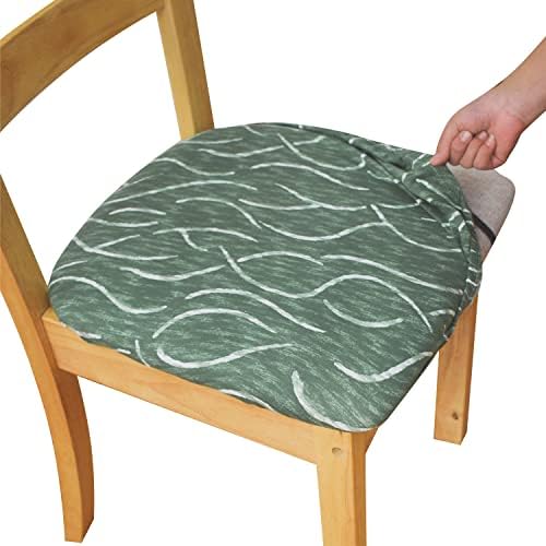 Dining Chair Covers Set of 4 Green Stretchable Slipcovers